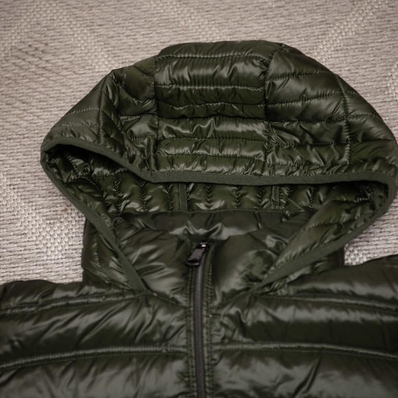 Calvin Klein Jacket Womens XS Packable Lightweight Down Hooded Green Puffer Coat - Picture 3 of 6